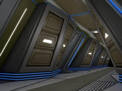 Sci Fi Corridor  3D model 28
