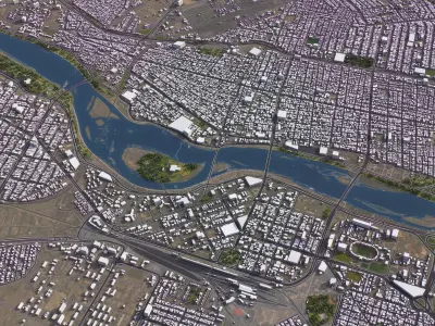 Ahvaz - 3D City Model Low-poly 3D model