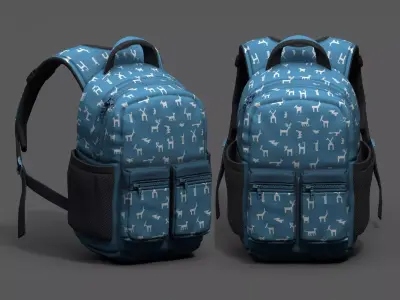 Backpack Camping Generic color 3d model human  Low-poly 3D model