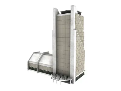 Bank Riau Building indonesian Low-poly 3D model