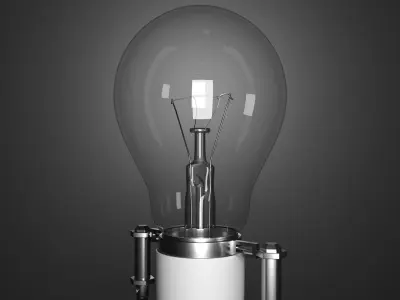 Light Bulb Robot Rigged 3D model