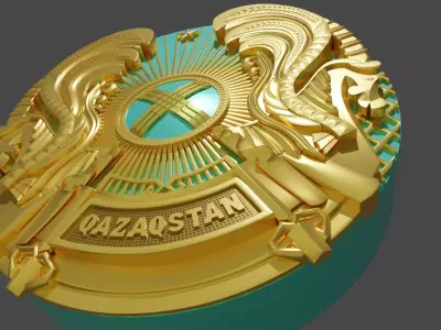 The State emblem of the Republic of Kazakhstan 3D model