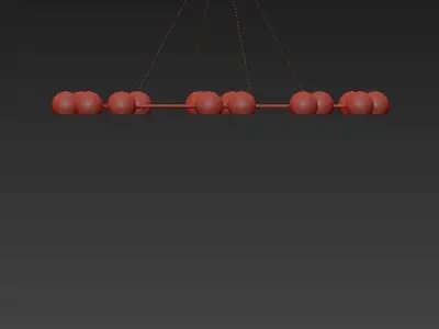 Horus chandelier with balls hanging from it 3D model