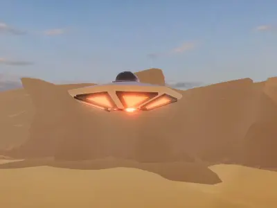 Sci-Fi Alien Flying Saucer UFO Spacecraft Low-poly 3D model