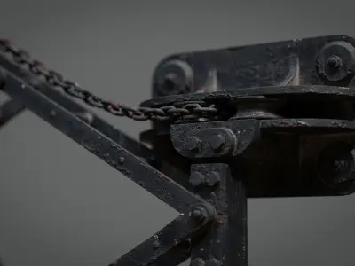 Victorian Industrial Wall Hoists Cranes 3D model