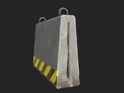 Traffic Concrete Barricade Low-poly 3D model