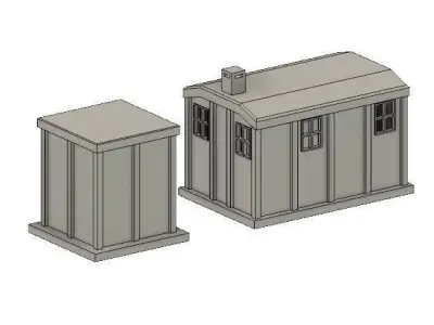 Model Railway Lineside Concrete Huts 3D print model