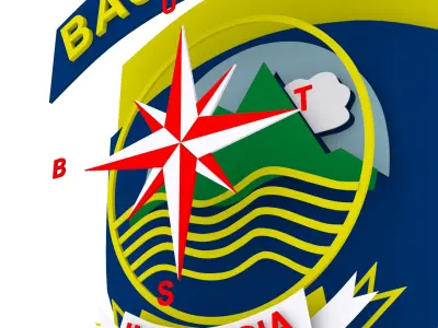 Basarnas 3D Logo Compass Low-poly 3D model