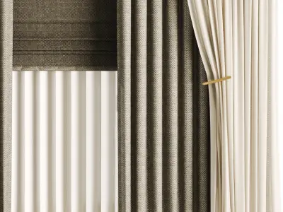 Silk and Cotton Curtain Low-poly 3D model