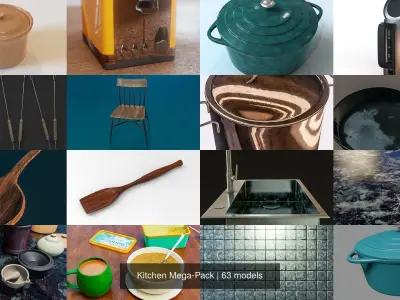 Kitchen 3D Model Mega Pack