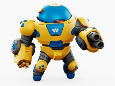 COMBAT TOY BOT   RIGGED 3D model