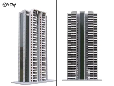 Skyscraper Residantal Building V8 3D model