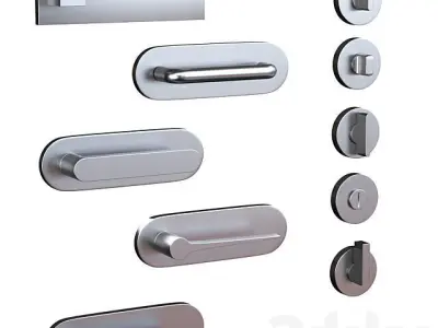 Olivary Modern Door Handles Vol 1 - 3D Model Set 3D model