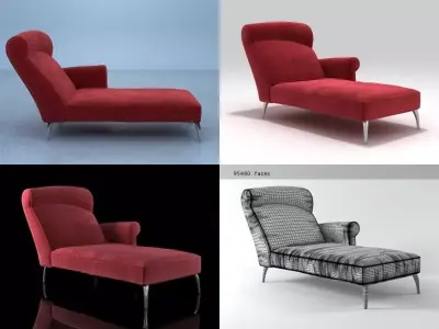 Royalton four different chaise lounges 3D model