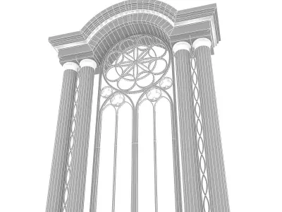 Classic Building Entrance 5 Low-poly 3D model