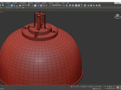 BUTTE 18 DOME AGED BRASS PENDANT Low-poly 3D model