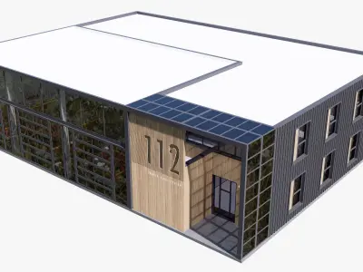 fire station Low-poly 3D model