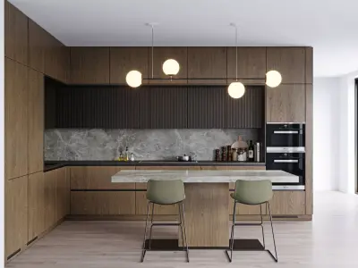 Modern kitchen 9 3D model