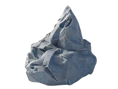 Blue rock  Low-poly 3D model