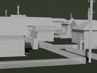 Old Village Soviet Republic  Low-poly 3D model 3D model