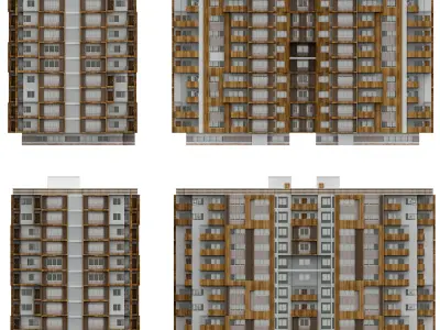Residential Building 3D model 10