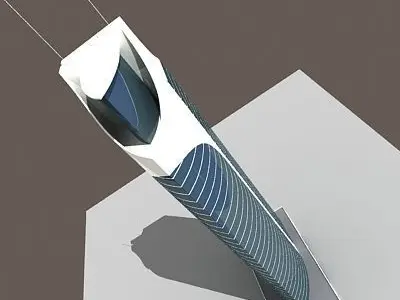 Tall Modern Glass Building 135 3D model