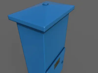 PBR Electric Box Blue V4 Low-poly 3D model