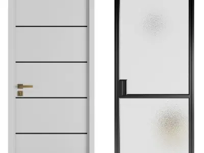 Set Modern Door 03 3D model
