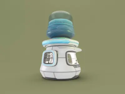 Low Poly Market Stall Kiosk  water station Low-poly 3D model