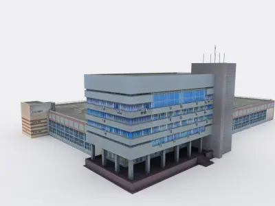Administrative building Low-poly 3D model