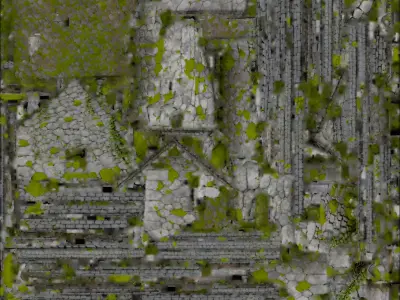 Ancient Stone Cottage 3D Model - Overgrown Rustic Home Low-poly 3D model