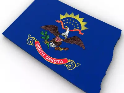 North Dakota Political Map 3D model