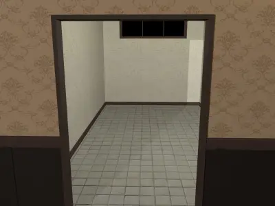 Old Building with Bar and Hotel Low-poly 3D model