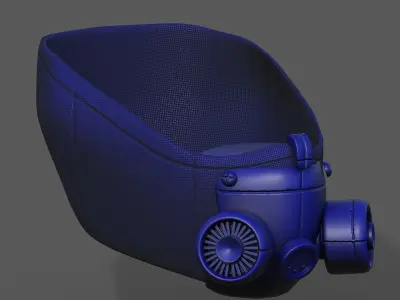 Gas mask respirator scifi futuristic 3d  Low-poly 3D model 5