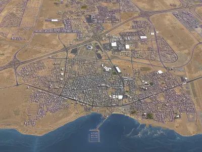 Al Wakrah - 3D City Model Low-poly 3D model
