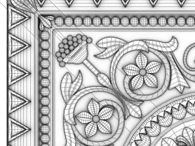 Decorative Ceiling Tile 3D model