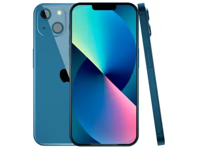 Apple iPhone 13 Blue Pro Scene Low-poly 3D model