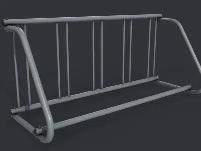 Bike Rack 9 PBR Game Ready Low-poly 3D model