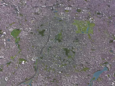 Jakarta Selatan - 3D City Model Low-poly 3D model