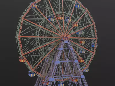 Wonder Wheel - Ferris Wheel Free 3D model