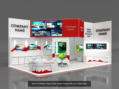 5 Exhibition Stand Stall Booth 3D model Collection 3D Model Pack