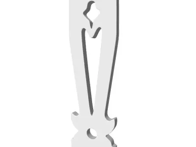 Baluster door handle with design 3D model