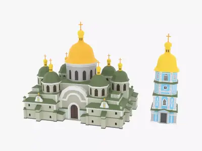 Christian Church01 3D Model Low-poly 3D model