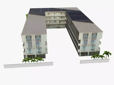 King Tide Beachfront Apartments Low-poly 3D model