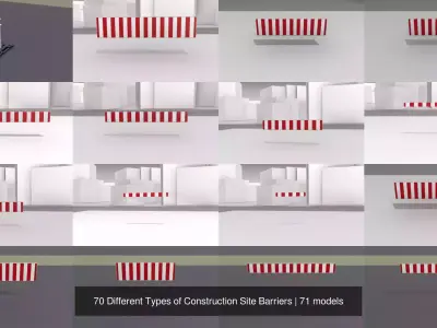 70 Different Types of Construction Site Barriers 3D Model Pack