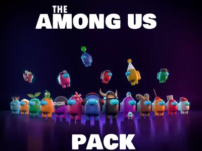 Among Us 3D pack -PBR Low-poly 3D model