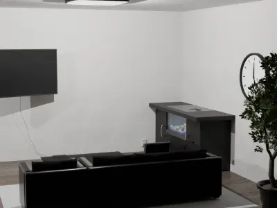 Modern Black White Room 3D model