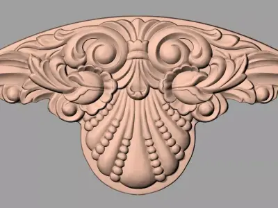 Door flower 3D relief STL Model for CNC woodworking carving E251 3D model