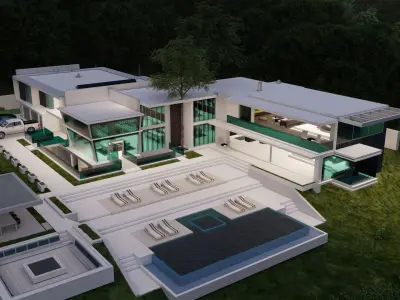 Casa Scene-villa-modern house 3D model 78