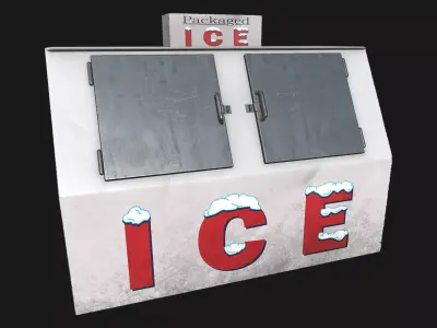 Low Poly PBR Ice Box 2 Low-poly 3D model